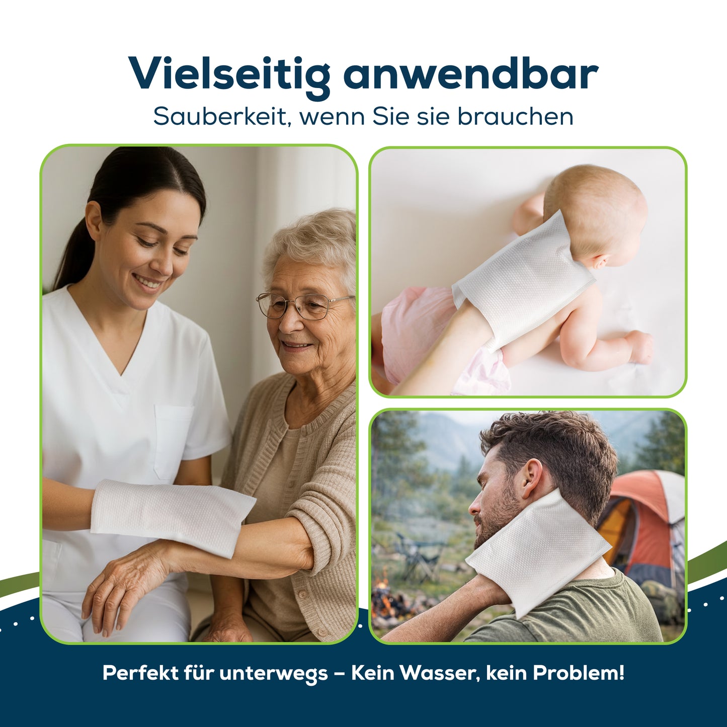 Sensalou Feuchte Einweg Waschhandschuh Erwachsene (8 Stück)