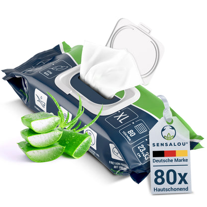 Sensalou wet wipes for adults XXL - 23 x 33 cm