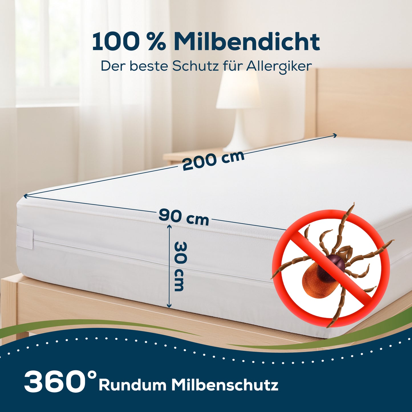 Sensalou Matratzenbezug mit Reissverschluss wasserdicht