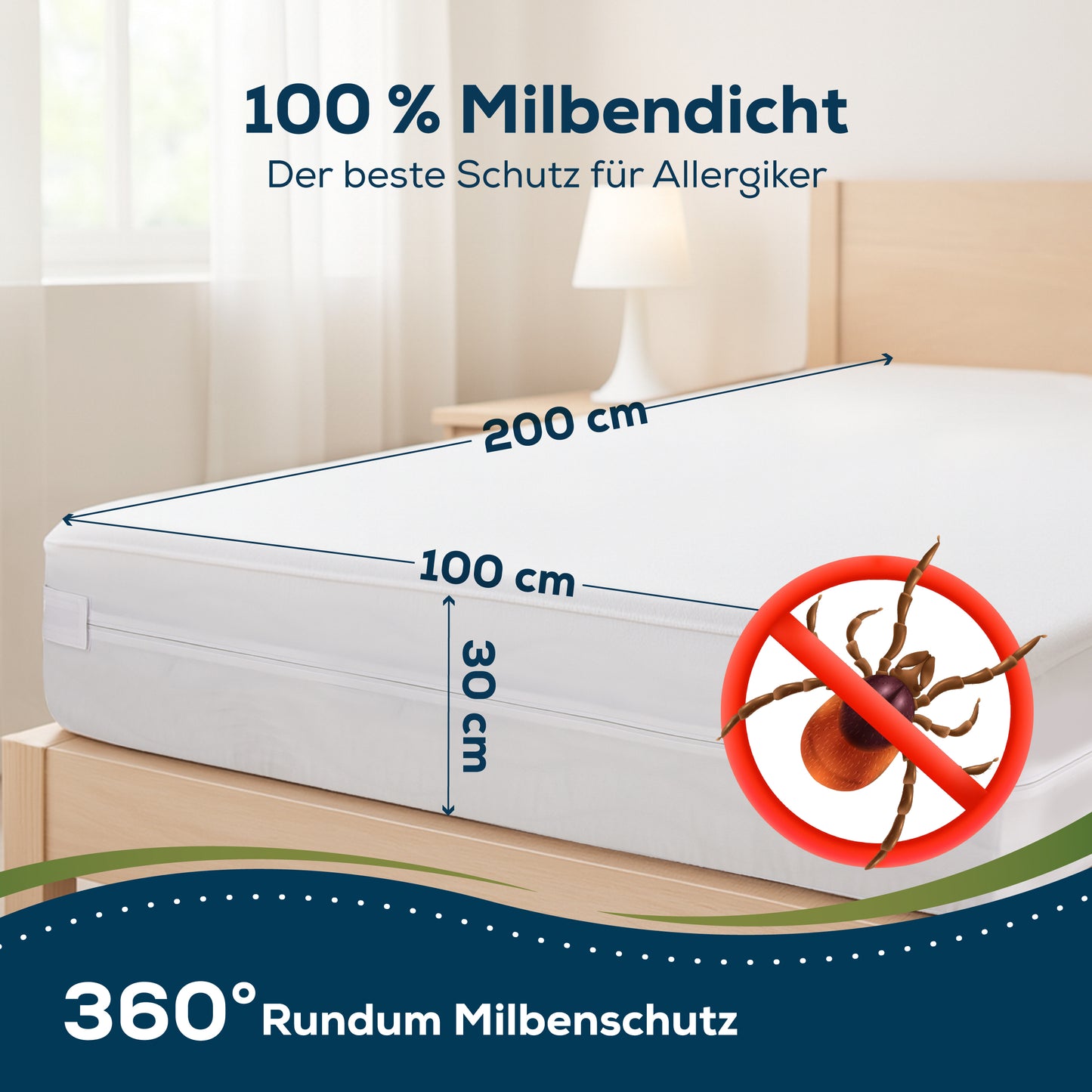 Sensalou Matratzenbezug mit Reissverschluss wasserdicht