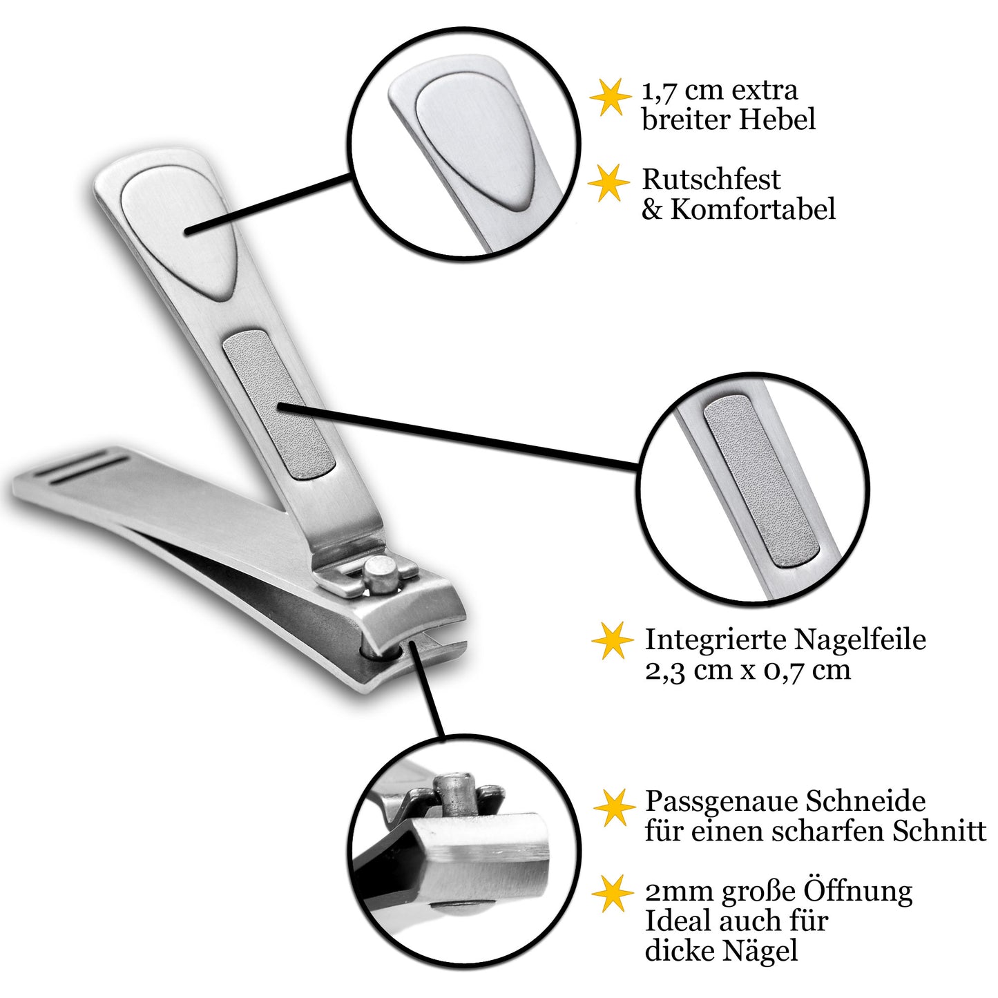 Grand coupe-ongles en acier inoxydable
