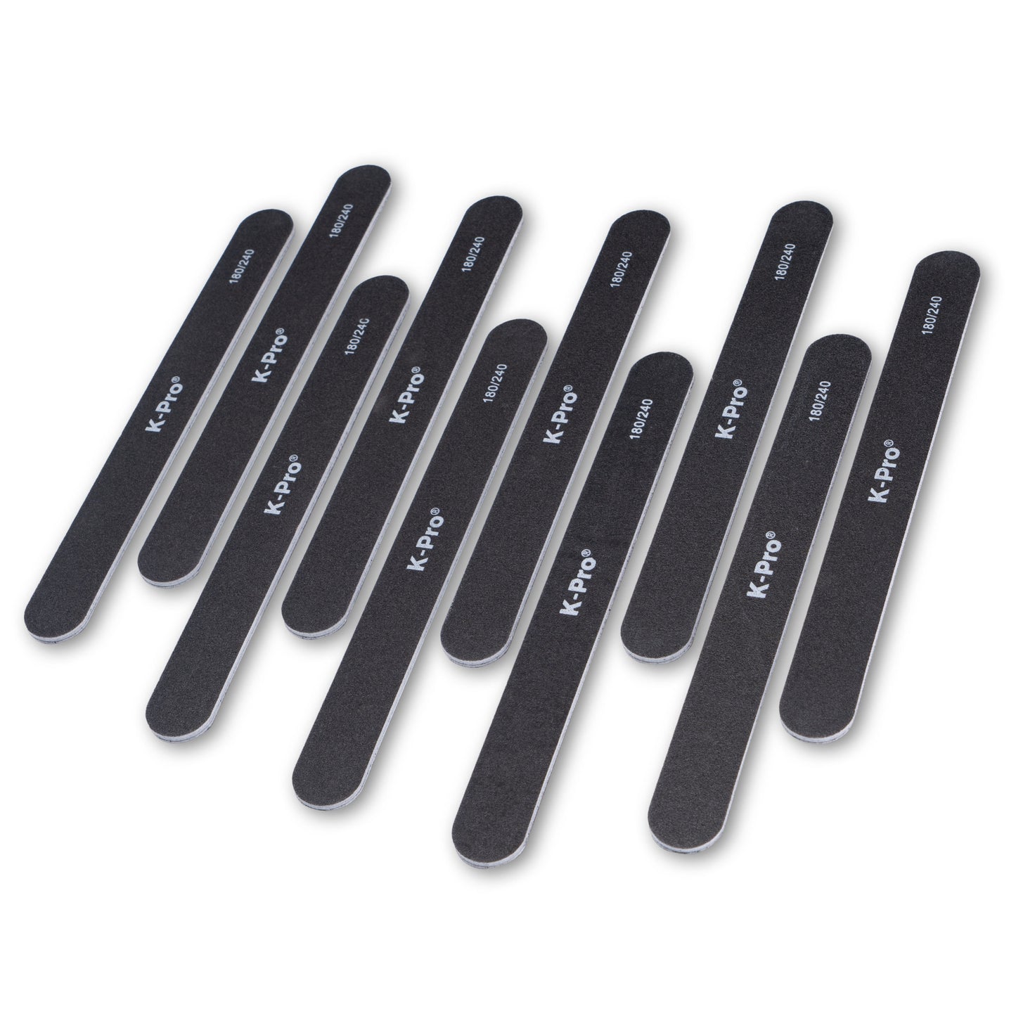 K-Pro Sandpaper Nail File - Professional Sandpaper File 100 180 240 straight - 10 pieces