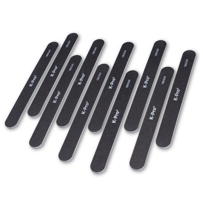 K-Pro Sandpaper Nail File - Professional Sandpaper File 100 180 240 straight - 10 pieces