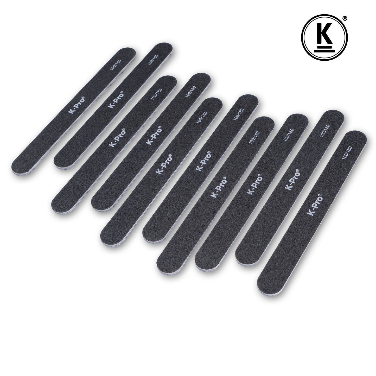 K-Pro Sandpaper Nail File - Professional Sandpaper File 100 180 240 straight - 10 pieces