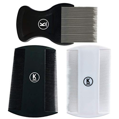 Peigne à poux et peigne à puces - lot de 3